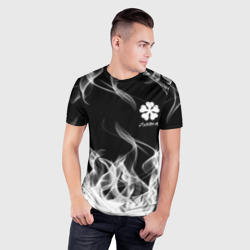 Мужская футболка 3D Slim Black Clover on smoky background - фото 2