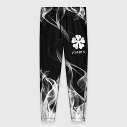Женские брюки 3D Black Clover on smoky background