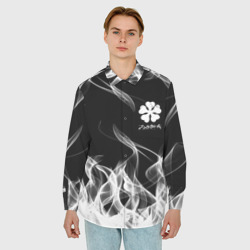 Мужская рубашка oversize 3D Black Clover on smoky background - фото 2