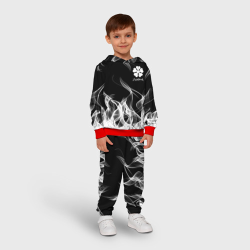 Детский костюм с толстовкой 3D Black Clover on smoky background, цвет красный - фото 3