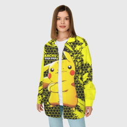 Женская рубашка oversize 3D Pikachu Pika Pika - фото 2