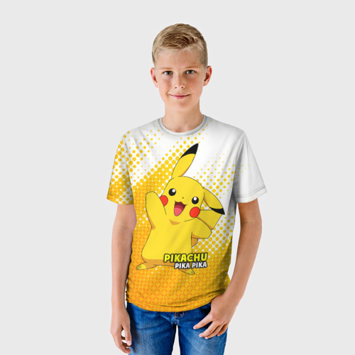 Детская футболка 3D Pikachu Pika-Pika, цвет 3D печать - фото 3