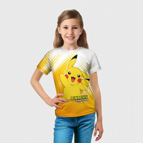 Детская футболка 3D Pikachu Pika-Pika, цвет 3D печать - фото 5