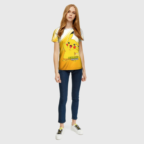 Женская футболка 3D Pikachu Pika-Pika, цвет 3D печать - фото 5