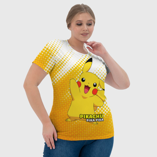 Женская футболка 3D Pikachu Pika-Pika, цвет 3D печать - фото 6