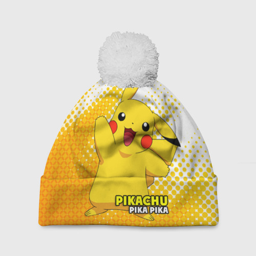 Шапка 3D c помпоном Pikachu Pika-Pika, цвет 3D печать