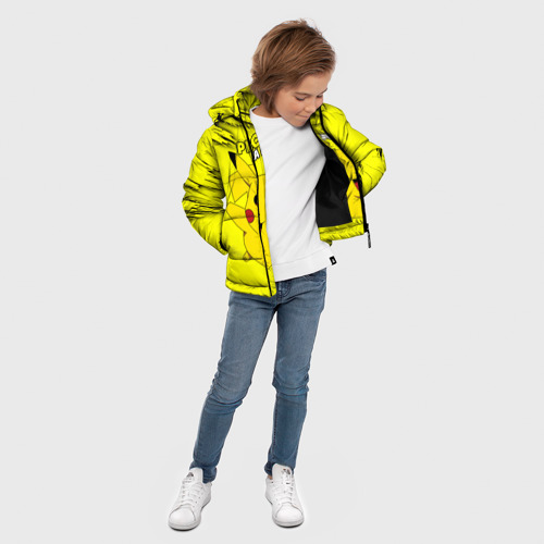 Зимняя куртка для мальчиков 3D с принтом Pikachu Pika Pika, вид сбоку #3