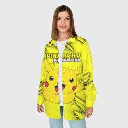 Женская рубашка oversize 3D Pikachu Pika Pika - фото 2