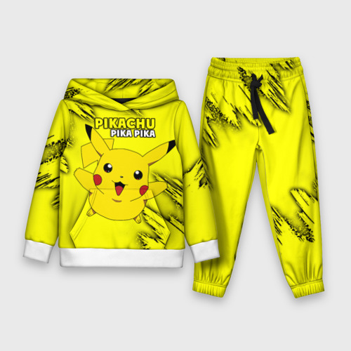 Детский костюм с толстовкой с принтом Pikachu Pika Pika, вид спереди #2