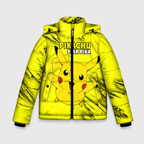 Зимняя куртка для мальчиков 3D с принтом Pikachu Pika Pika, вид спереди #2