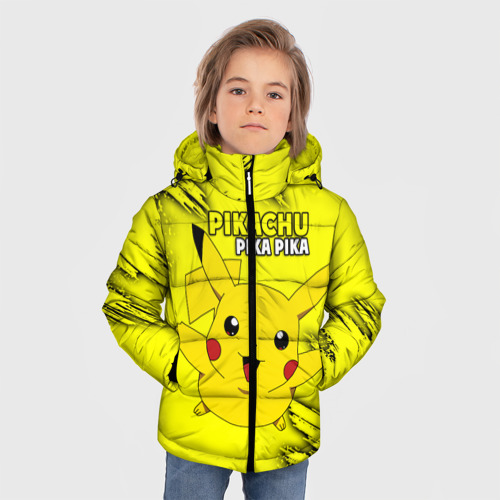 Зимняя куртка для мальчиков 3D с принтом Pikachu Pika Pika, фото на моделе #1