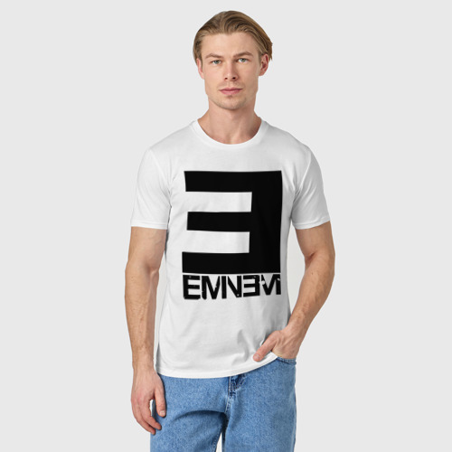 Мужская футболка хлопок EMINEM, цвет белый - фото 3