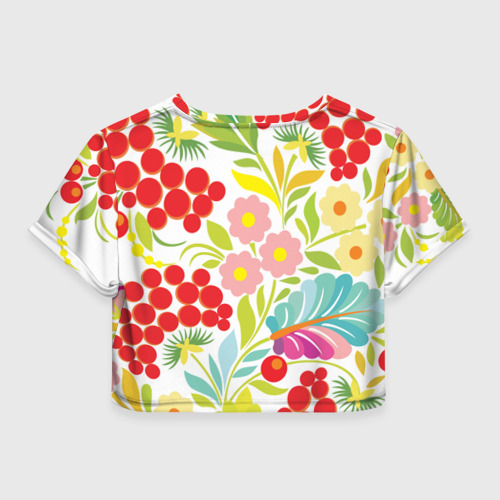 Женская футболка Crop-top 3D Khokhloma 33, цвет 3D печать - фото 2