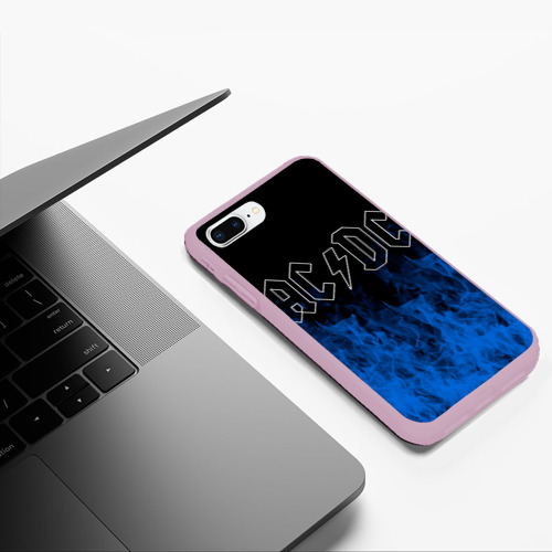 Чехол для iPhone 7Plus/8 Plus матовый AC/DC., цвет розовый - фото 5