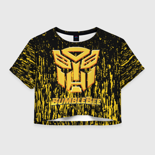 Женская футболка Crop-top 3D Bumblebee., цвет 3D печать