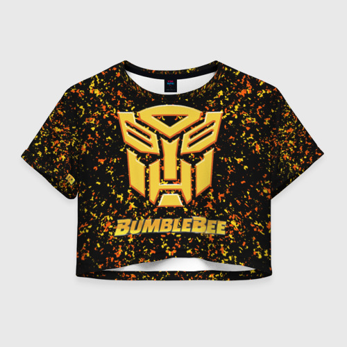 Женская футболка Crop-top 3D Bumblebee., цвет 3D печать