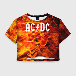 Женская футболка Crop-top 3D AC/DC