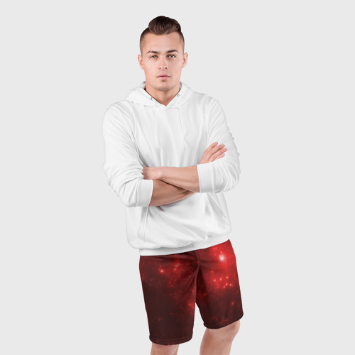 Мужские шорты спортивные с принтом Красное Очарование, фото #4