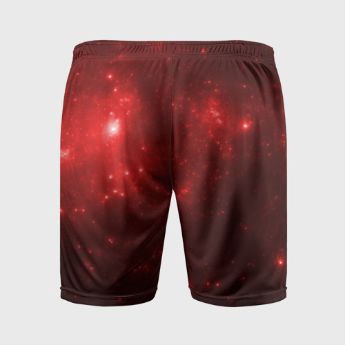 Мужские шорты спортивные с принтом Красное Очарование, вид сзади #1