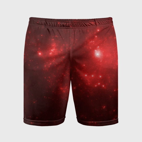 Мужские шорты спортивные с принтом Красное Очарование, вид спереди #2