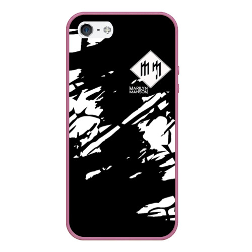 Чехол для iPhone 5/5S матовый Marilyn Manson, цвет розовый