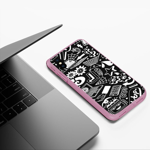 Чехол для iPhone XS Max матовый Программисты, цвет розовый - фото 5