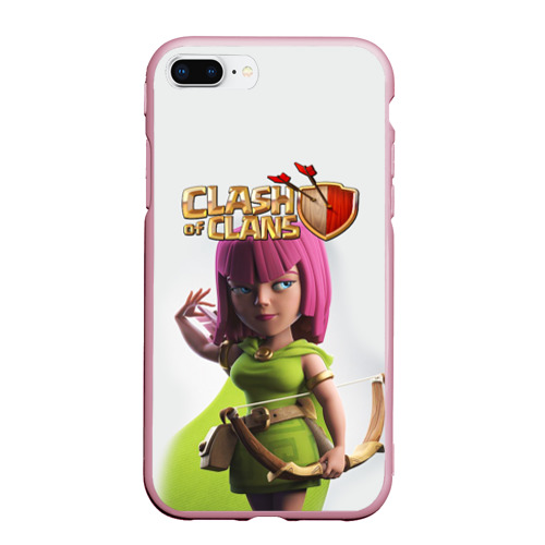 Чехол для iPhone 7Plus/8 Plus матовый Clash of Clans, цвет розовый