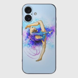 Чехол для iPhone 16 силиконовый с защитой камеры Художественная гимнастика