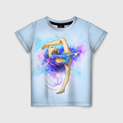 Детская футболка с принтом Художественная гимнастика, вид спереди №1