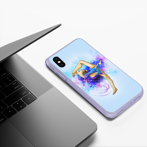 Чехол для iPhone XS Max матовый Художественная гимнастика, цвет светло-сиреневый - фото 5