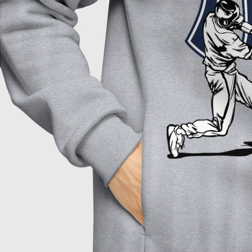 Мужское худи Oversize хлопок New York Yankees - baseball team, цвет меланж - фото 8