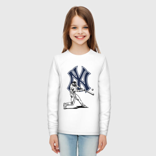 Детский лонгслив хлопок New York Yankees - baseball team, цвет белый - фото 5