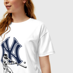 Женская футболка хлопок Oversize New York Yankees - baseball team - фото 2