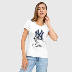 Женская футболка хлопок Slim New York Yankees - baseball team - фото 2