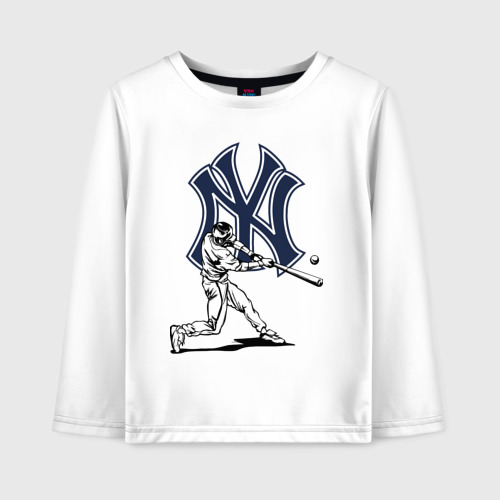 Детский лонгслив хлопок New York Yankees - baseball team, цвет белый