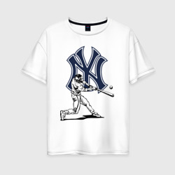 Женская футболка хлопок Oversize New York Yankees - baseball team