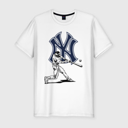 Мужская футболка хлопок Slim New York Yankees - baseball team