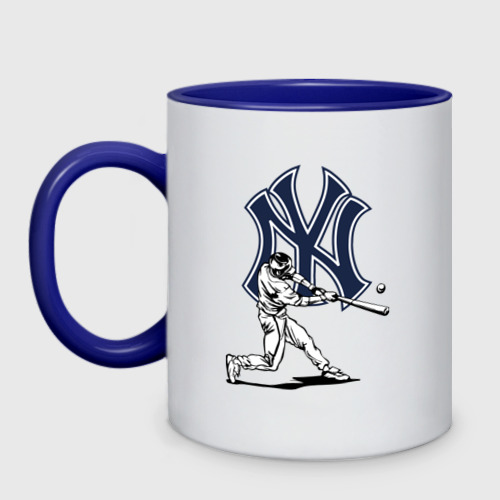 Кружка двухцветная New York Yankees - baseball team, цвет белый + синий