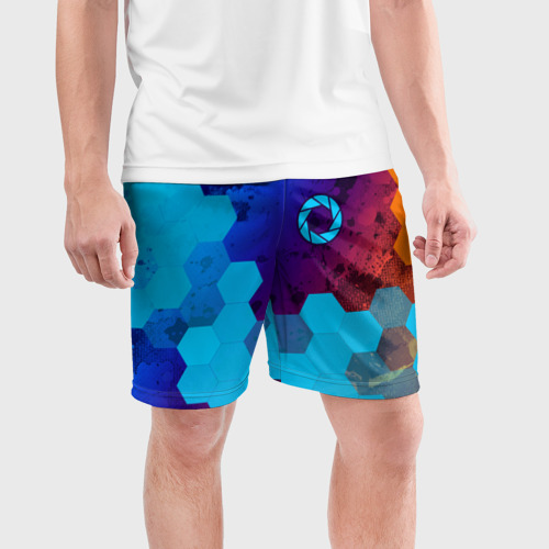 Мужские шорты спортивные Portal портал, цвет 3D печать - фото 3