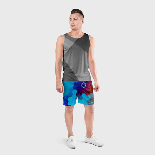 Мужские шорты спортивные Portal портал, цвет 3D печать - фото 4
