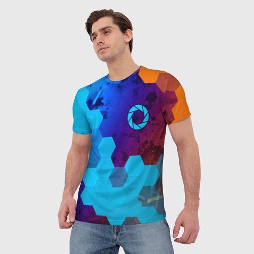 Мужская футболка 3D Portal портал, цвет 3D печать - фото 3
