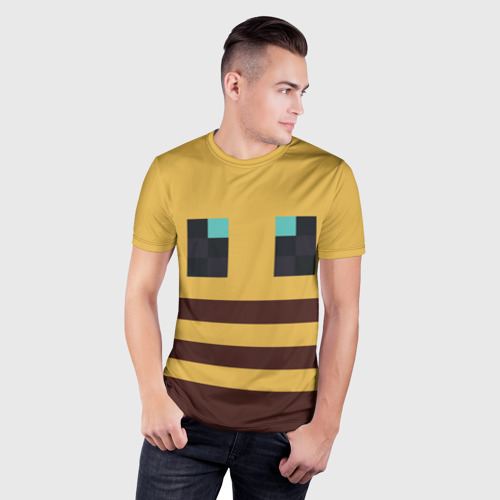 Мужская футболка 3D Slim Minecraft Bee, цвет 3D печать - фото 3