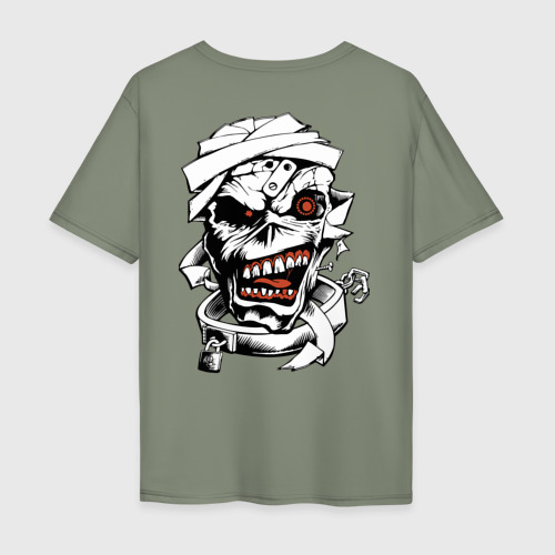 Мужская футболка хлопок Oversize с принтом Horror, вид сзади #1