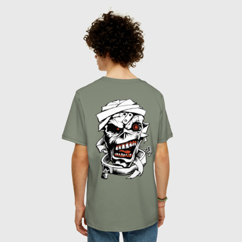 Мужская футболка хлопок Oversize с принтом Horror, вид сзади #2