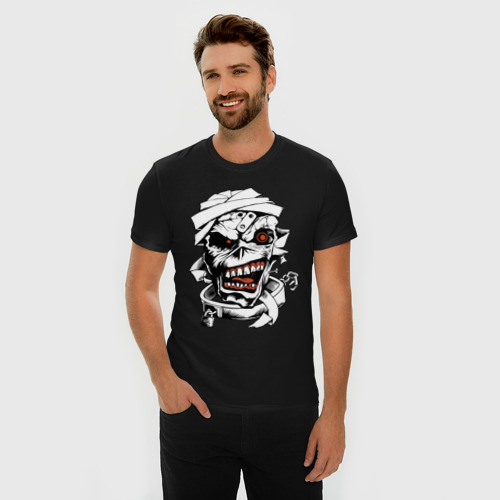 Мужская футболка хлопок Slim Horror, цвет черный - фото 3