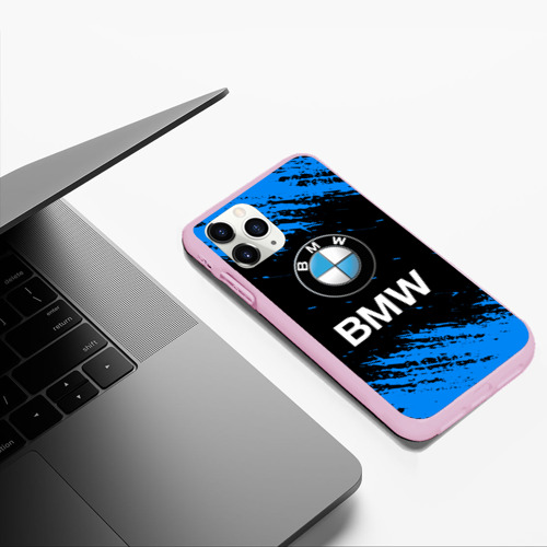 Чехол для iPhone 11 Pro Max матовый BMW., цвет розовый - фото 5