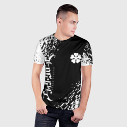 Мужская футболка 3D Slim Клевер с диагональной черной полосой - фото 2