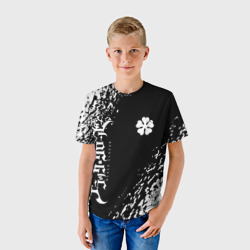 Детская футболка 3D Клевер с диагональной черной полосой - фото 2