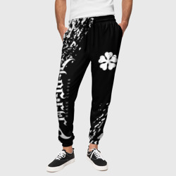 Клевер с диагональной черной полосой – Мужские брюки 3D с принтом купить