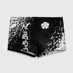 Детские купальные плавки 3D Клевер с диагональной черной полосой